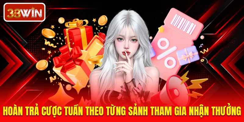 Hoàn trả cược tuần theo từng sảnh tham gia nhận thưởng