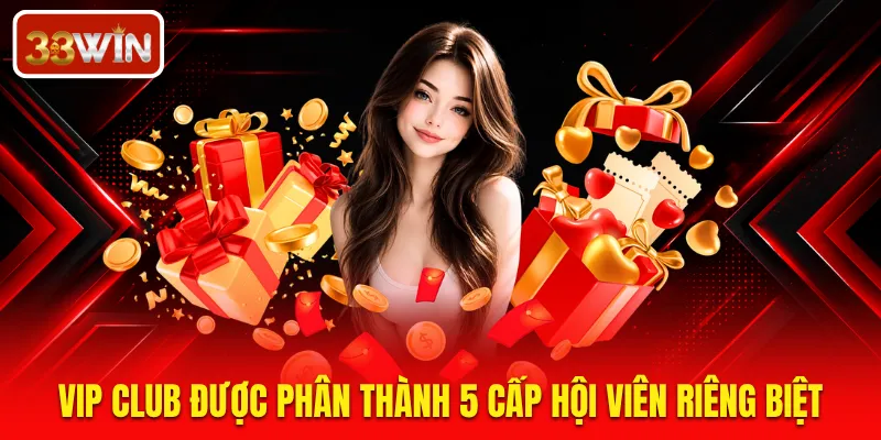 VIP Club được phân thành 5 cấp hội viên riêng biệt